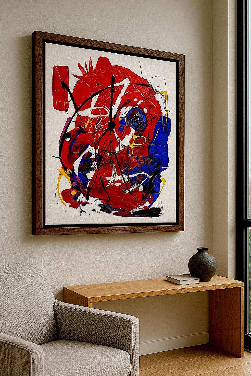 Original Abstract Expressionist Acrylic Painting - Modern Wall Decor (27x23 inch)