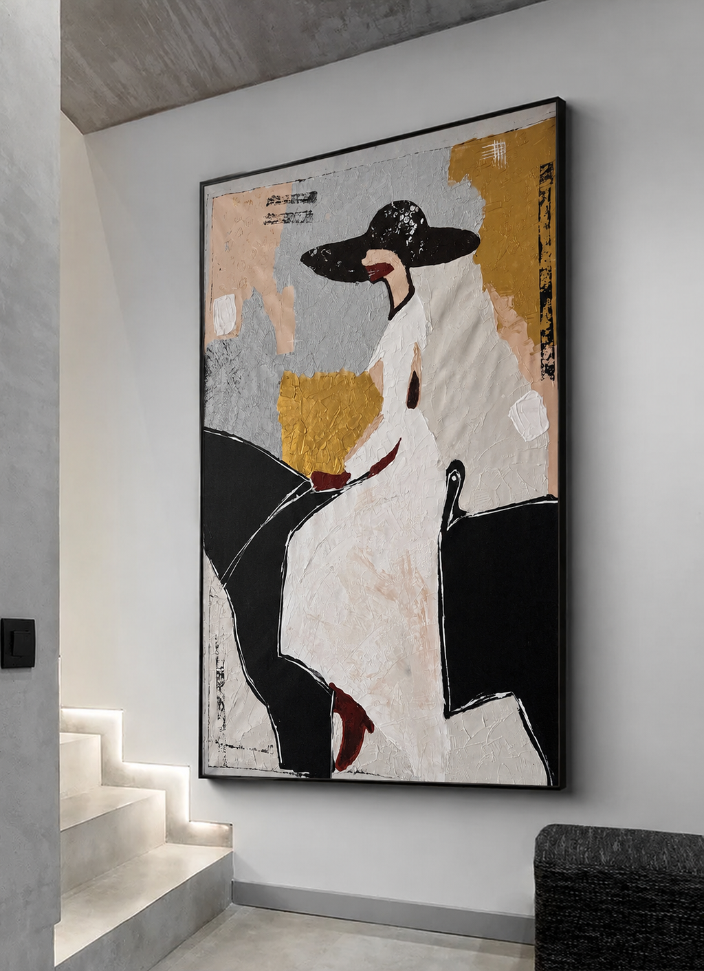 Silent Motion - Original Abstract Expressionist Horse & Woman Painting in Textured Acrylic with Palette Knife on Canvas