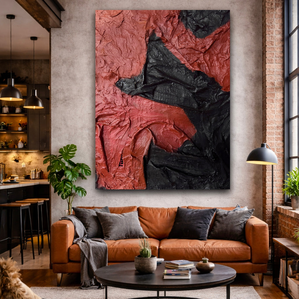 Large Abstract Mixed Media Wall Art, Textured Acrylic Painting on Wire Mesh, Contemporary Statement Artwork, Framed Original Art(36x48 inch)