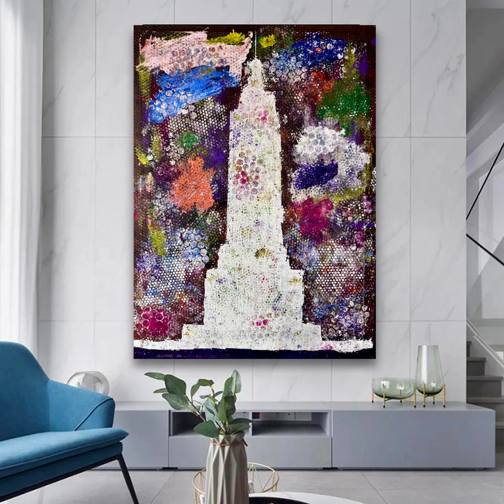 Large Abstract Painting - Textured Acrylic on Canvas Modern -Contemporary Wall Art