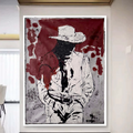 Abstract Expressionist American Cowboy Painting | Hand-Painted Acrylic on Canvas | 26x36 Inches | One-of-a-Kind Artwork