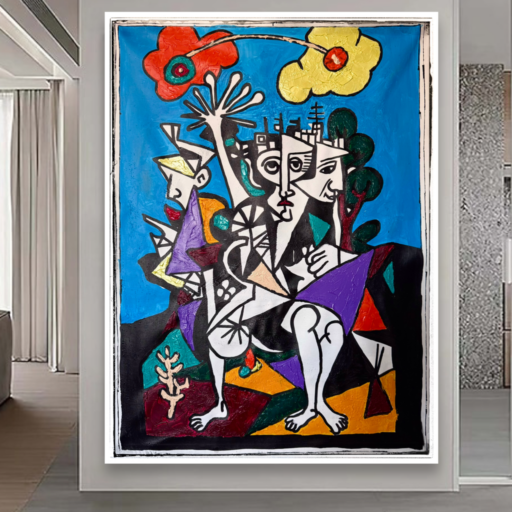 Neo-Expressionist Abstract Acrylic Painting | 26x36 Inch Textured Canvas | Hand-Painted with Palette Knife & Brush