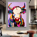 Abstract Expressionist Bull Painting | 26x36” Textured Acrylic on Canvas | Hand-Painted Contemporary Animal Art  Description:
