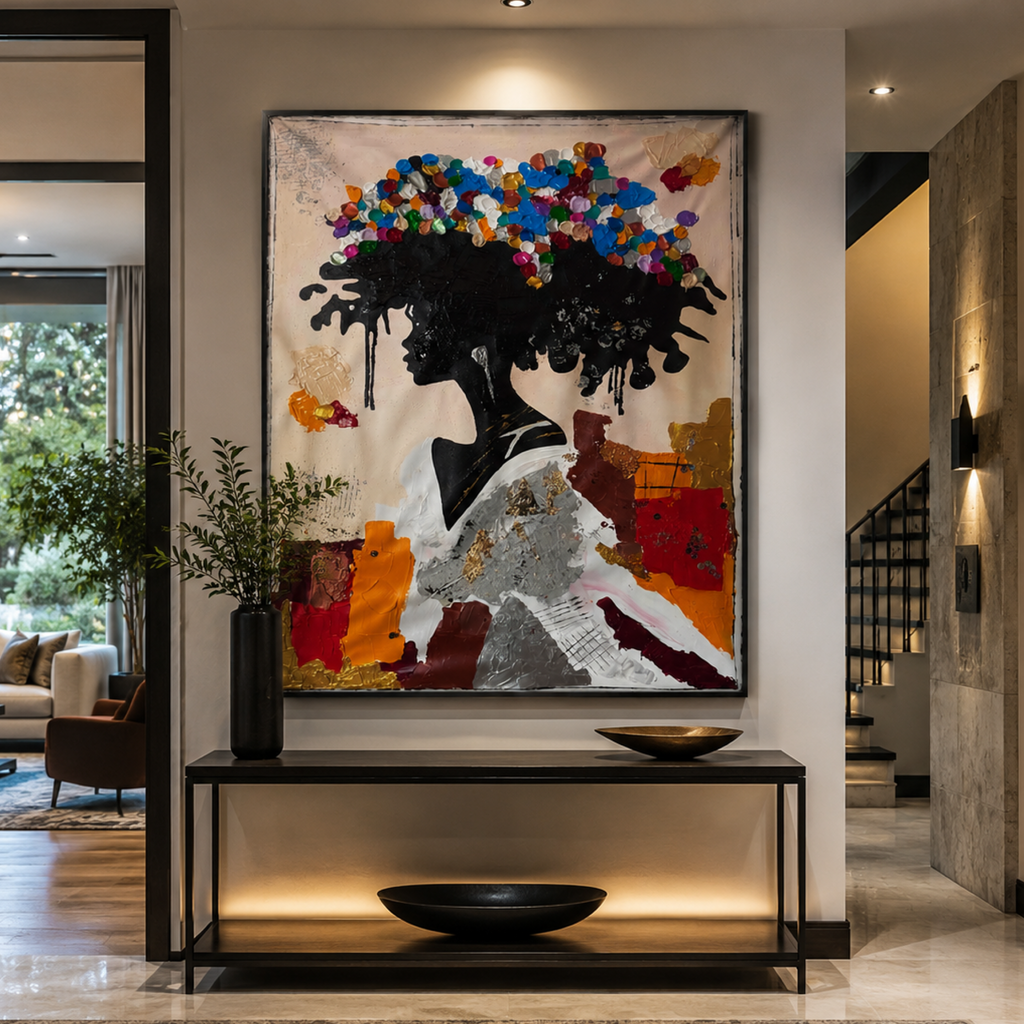 Neo-Expressionist Woman | Original Abstract Acrylic Painting | Hand-Painted Textured Canvas | Palette Knife & Brush Art