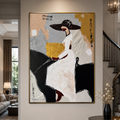 Silent Motion - Original Abstract Expressionist Horse & Woman Painting in Textured Acrylic with Palette Knife on Canvas