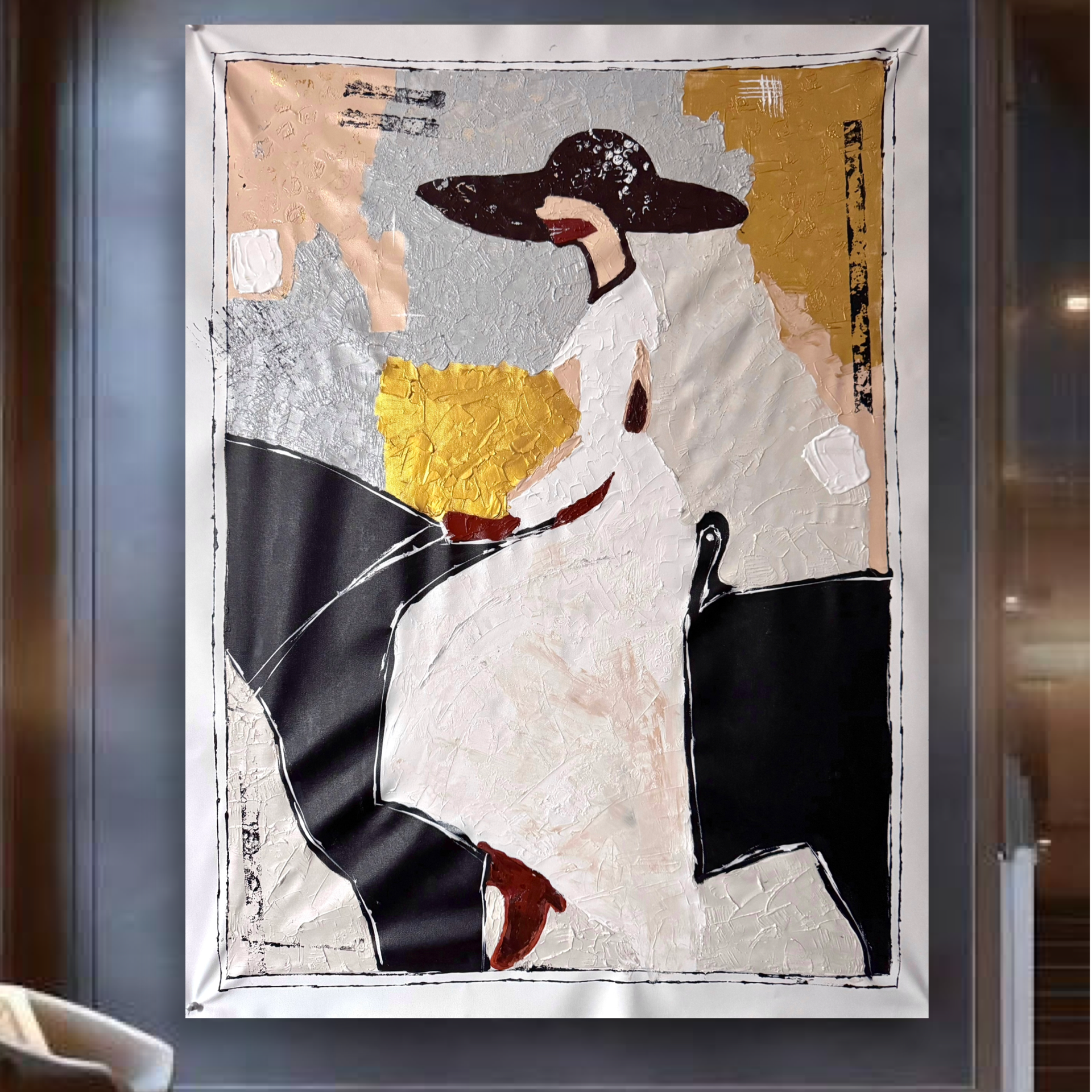 Silent Motion - Original Abstract Expressionist Horse & Woman Painting in Textured Acrylic with Palette Knife on Canvas