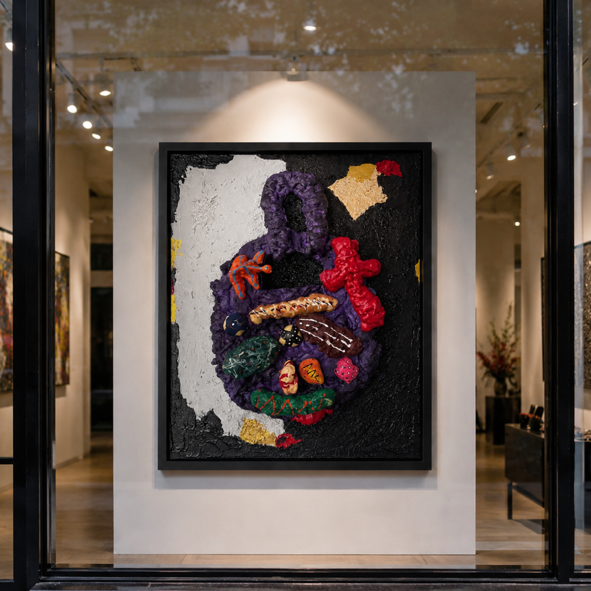 Handmade Luxury Bag Sculpture Art | Textured Mixed Media Acrylic Wood Hardboard (26x36 Inches)