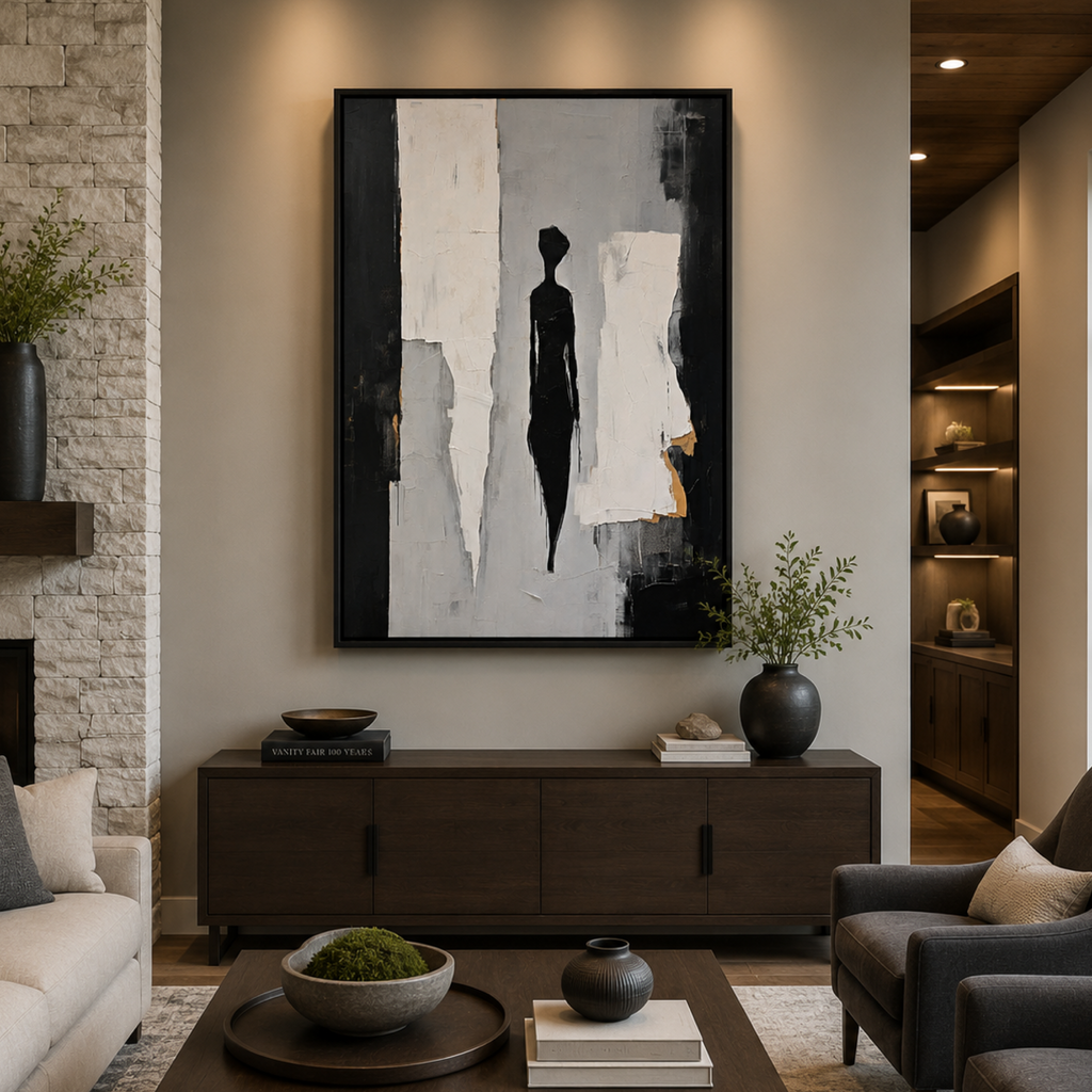 Neo-Expressionist Abstract Figure | Original Acrylic Palette Knife Painting on 26x32 Canvas | Textured Modern Wall Art