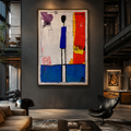 Silent Figure in Blue | Original Neo-Expressionist Abstract Acrylic Painting on Canvas | Textured Palette Knife Artwork