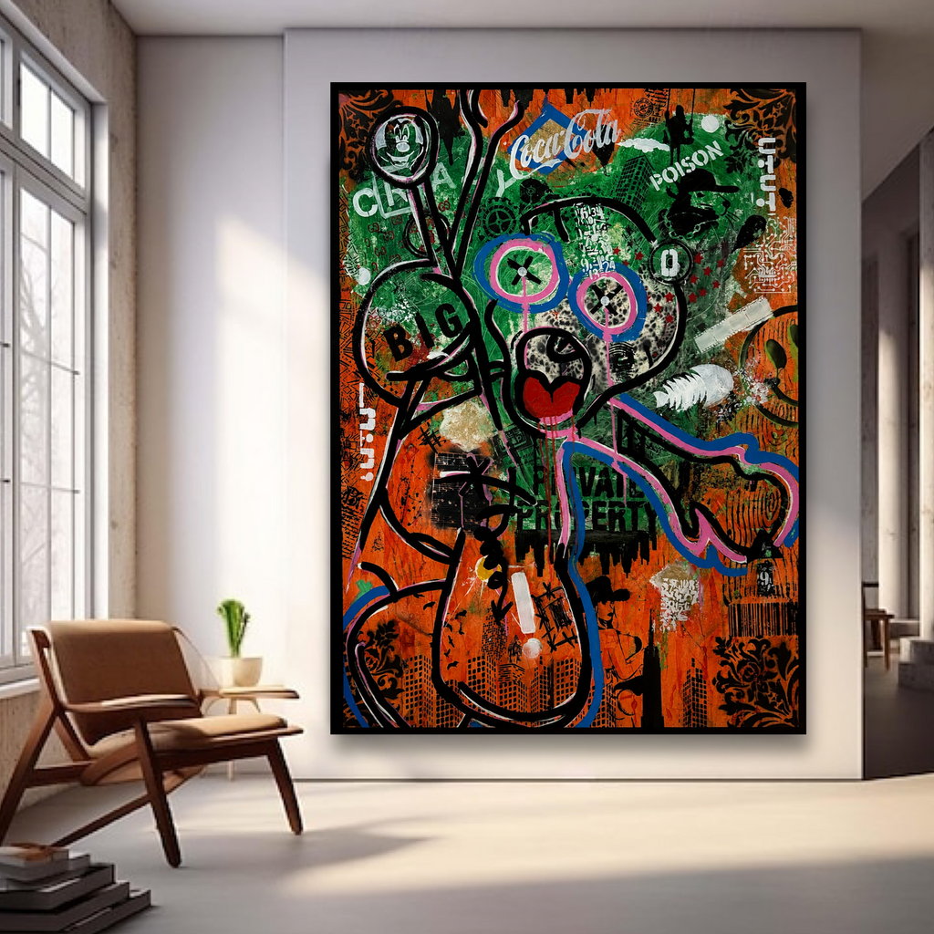 Urban Pulse – Large Neo-Pop Expressionist Abstract Painting | Original Acrylic on Canvas | 33x44 Inches | Palette Knife & Brush