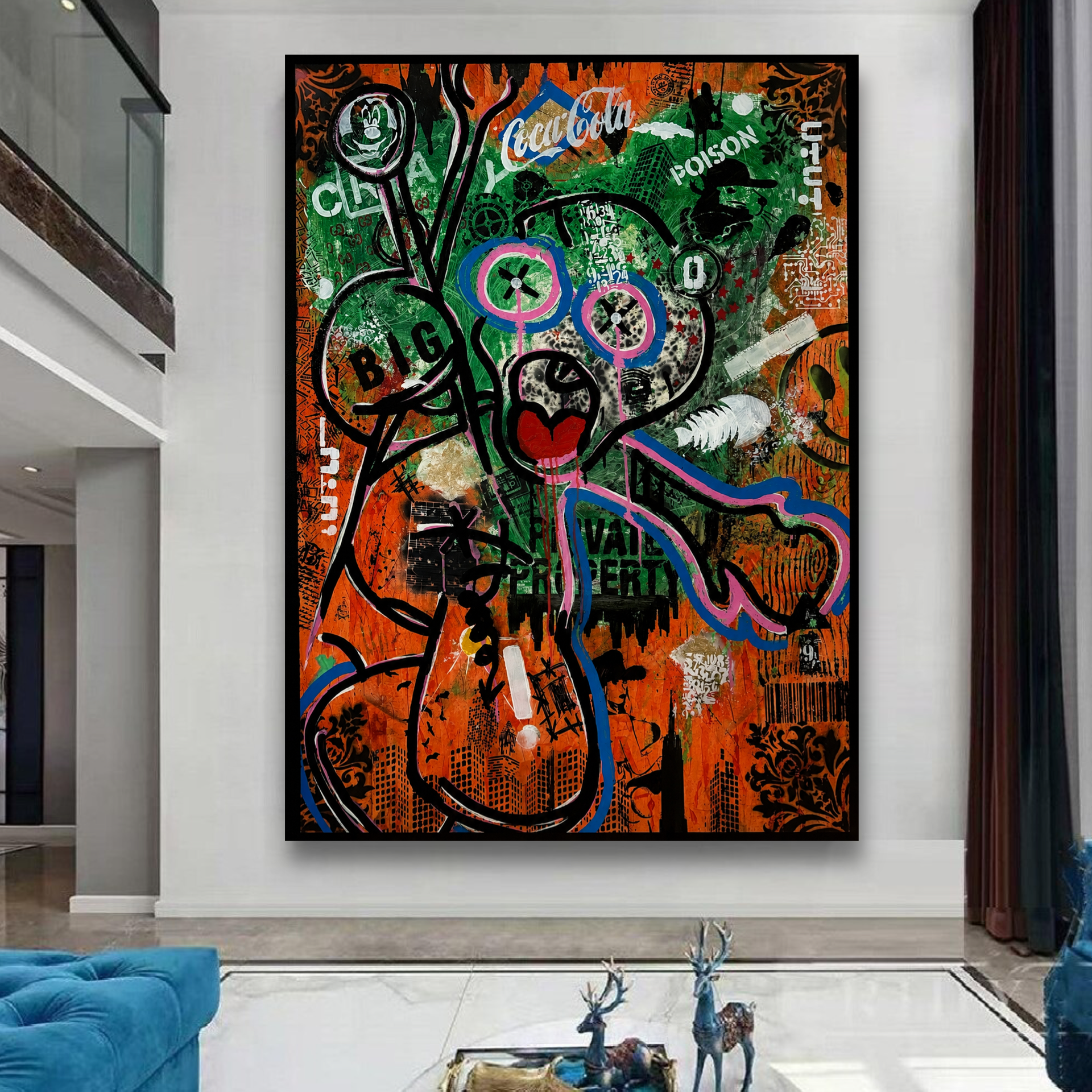 Urban Pulse – Large Neo-Pop Expressionist Abstract Painting | Original Acrylic on Canvas | 33x44 Inches | Palette Knife & Brush