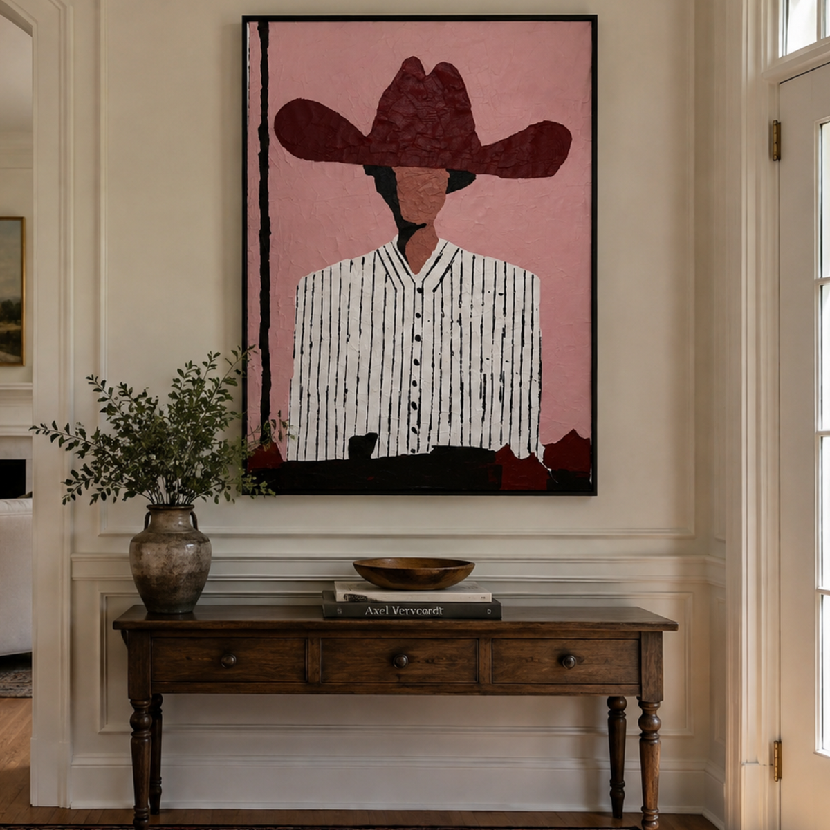 Expressionist Abstract Cowboy | 26x36” Acrylic on Canvas | Hand-Painted with Palette Knife & Brush | One-of-a-Kind Artwork