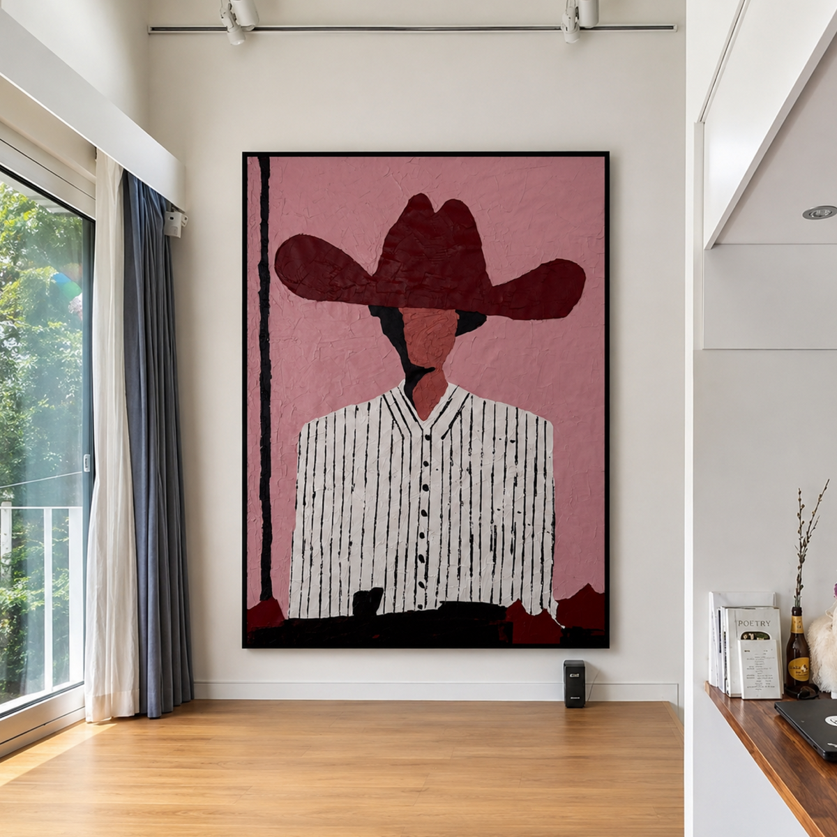 Expressionist Abstract Cowboy | 26x36” Acrylic on Canvas | Hand-Painted with Palette Knife & Brush | One-of-a-Kind Artwork
