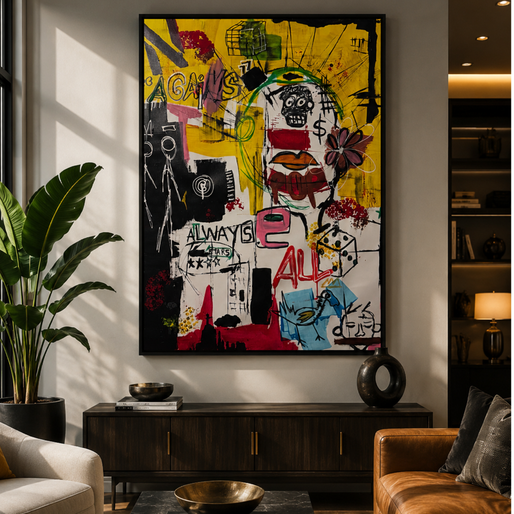 Original Pop Art Abstract Painting 26x36 Canvas | Handmade Acrylic Mixed Media Wall Art | One of a Kind Artwork