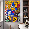 Bold Pop Art Donald Duck Street Style Canvas Painting Modern