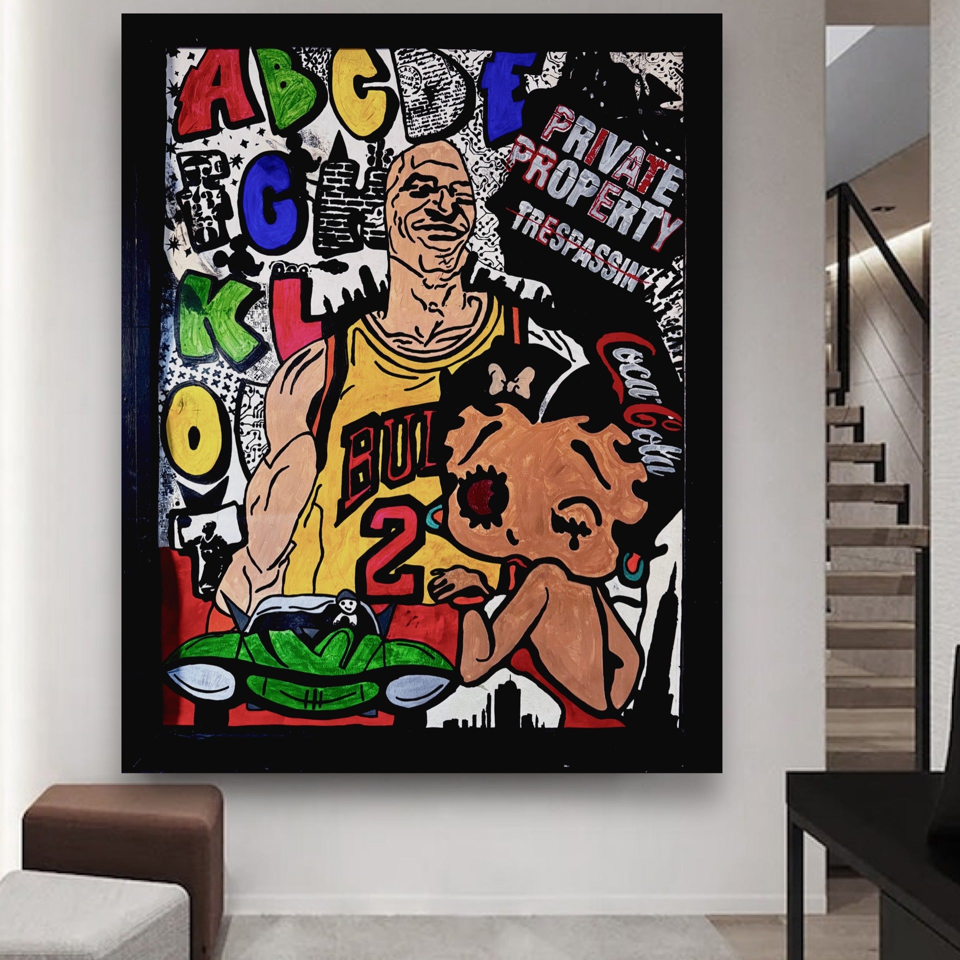 Hand-Painted Kobe Bryant Pop Art on Japanese Kraft Paper