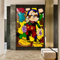 Abstract Mickey Mouse Acrylic Painting | Original Handmade Pop Art Canvas | Textured Brush & Palette Knife Artwork 26x36 inch