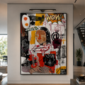 Pop Art Mona Lisa Painting 26x36 Canvas, Handmade Acrylic Artwork, Neo Expressionist Wall Decor, One of a Kind