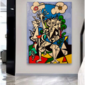 Abstract Cubist Acrylic Painting on Canvas | Handmade Expressionist Artwork | Original Modern Picasso Inspired Art 26x36 inch