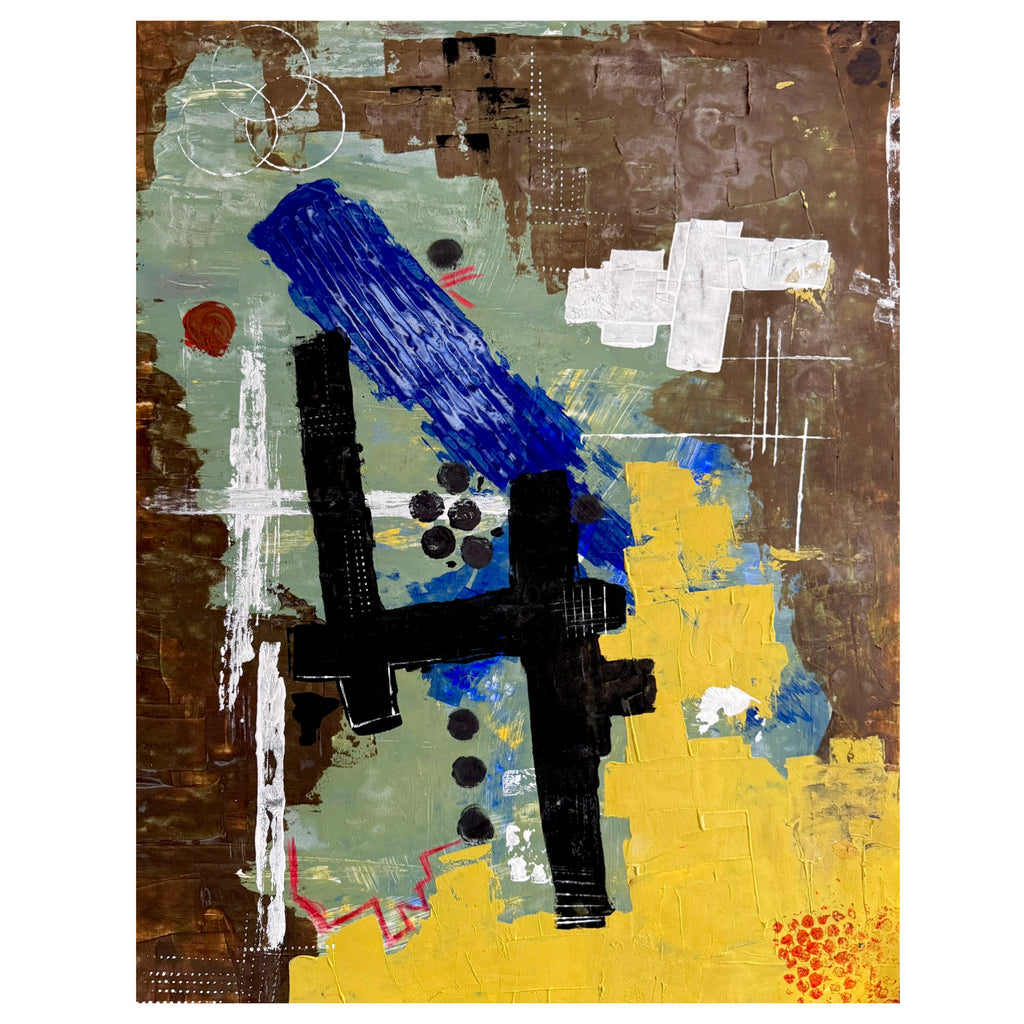 Handmade Abstract Painting on Poster Paper 22x28 Inch Textured Acrylic Artwork Unique One-of-a-Kind Modern Wall Art