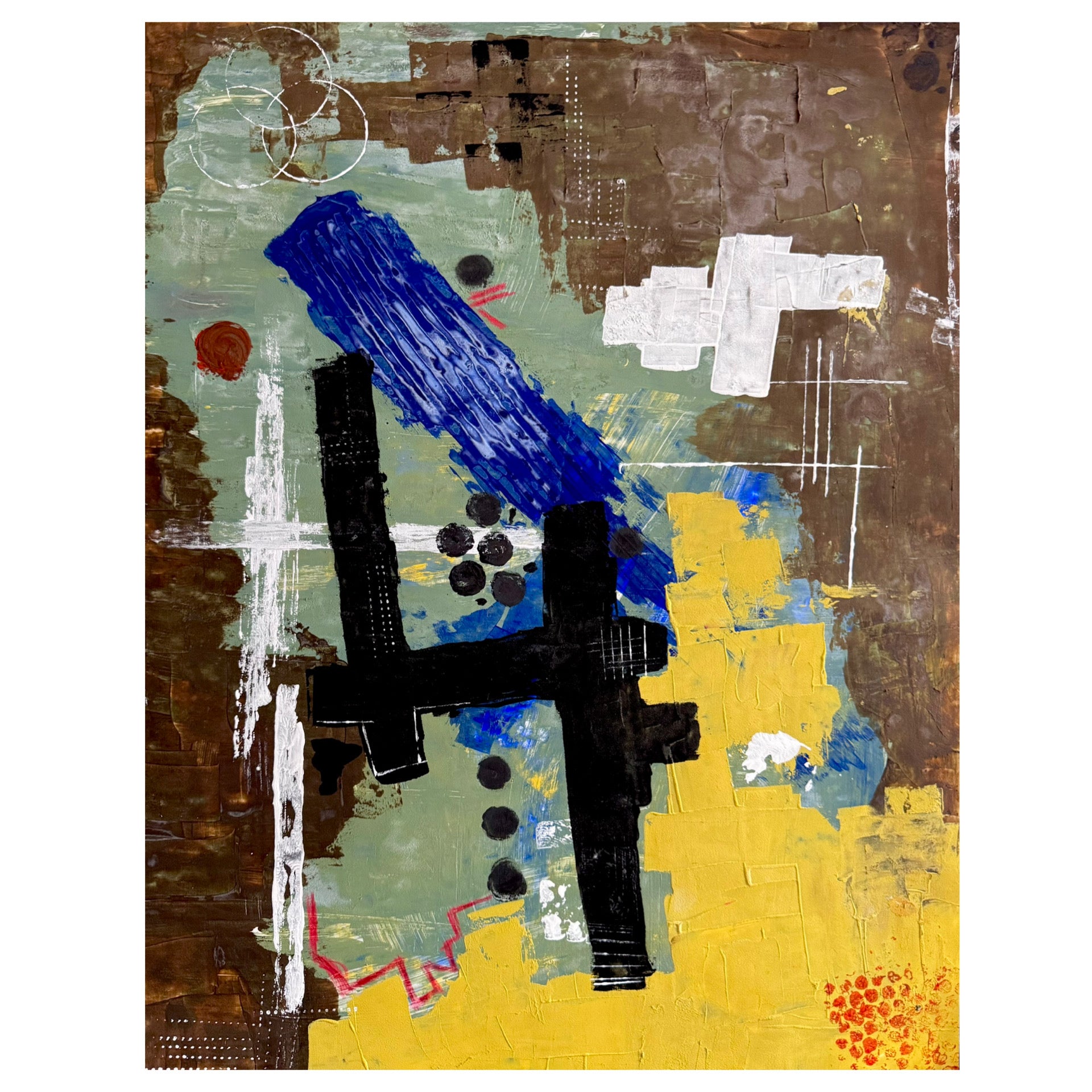 Handmade Abstract Painting on Poster Paper 22x28 Inch Textured Acrylic Artwork Unique One-of-a-Kind Modern Wall Art
