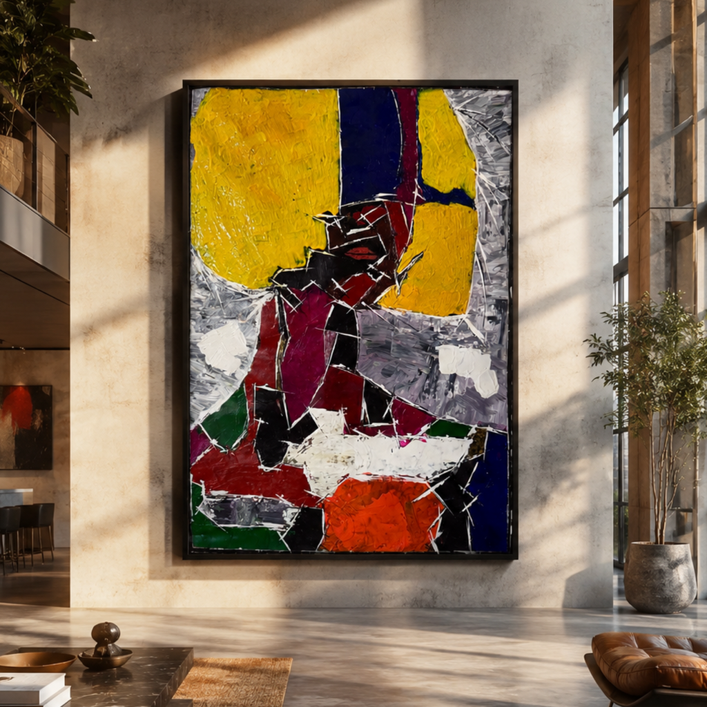 Neo Expressionist Acrylic Painting on Canvas 24x36 | Handmade Abstract Figurative Artwork with Palette Knife