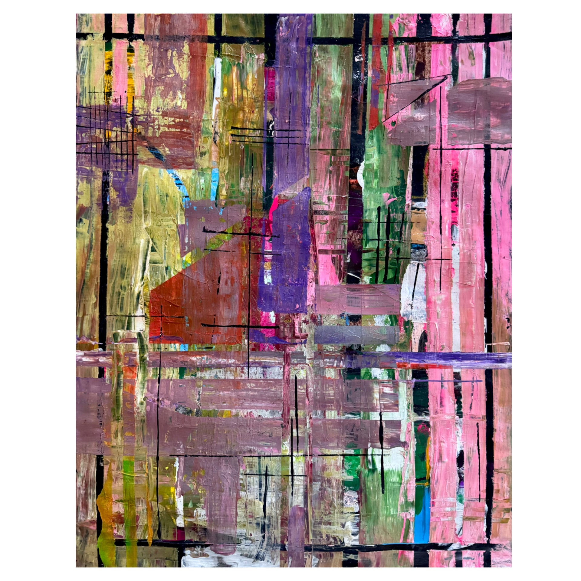 Textured Abstract Acrylic Painting 22x28, Spatula Brush Work, Modern Wall Art