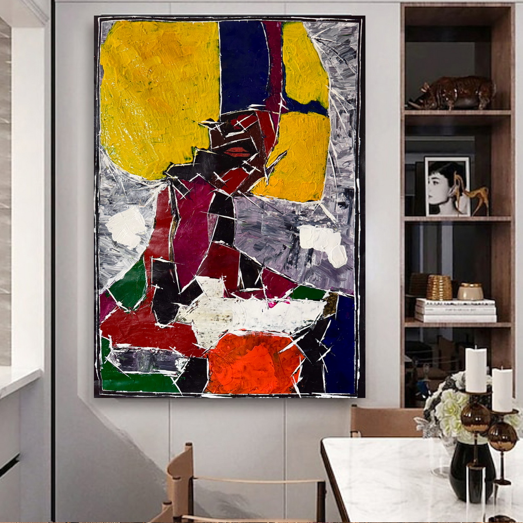 Neo Expressionist Acrylic Painting on Canvas 24x36 | Handmade Abstract Figurative Artwork with Palette Knife