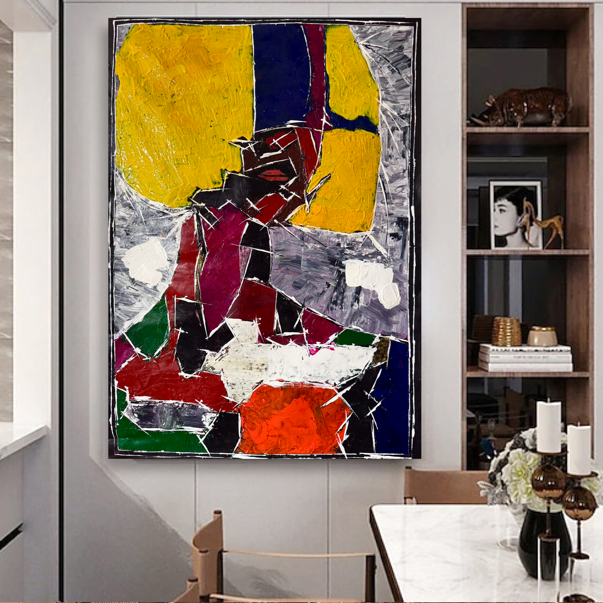 Neo Expressionist Acrylic Painting on Canvas 24x36 | Handmade Abstract Figurative Artwork with Palette Knife