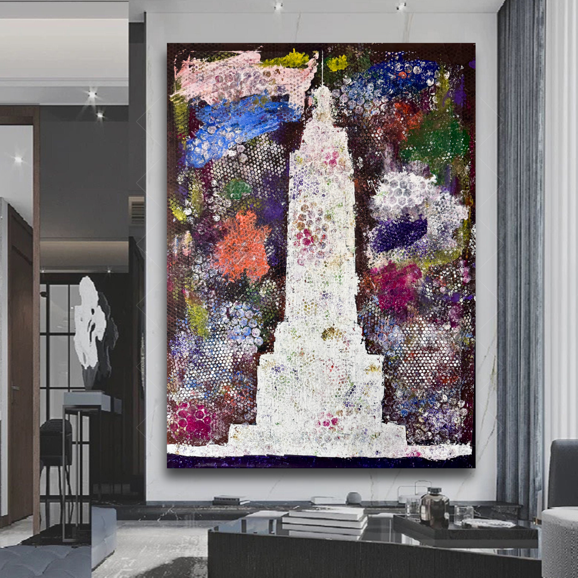 Large Abstract Painting - Textured Acrylic on Canvas Modern -Contemporary Wall Art