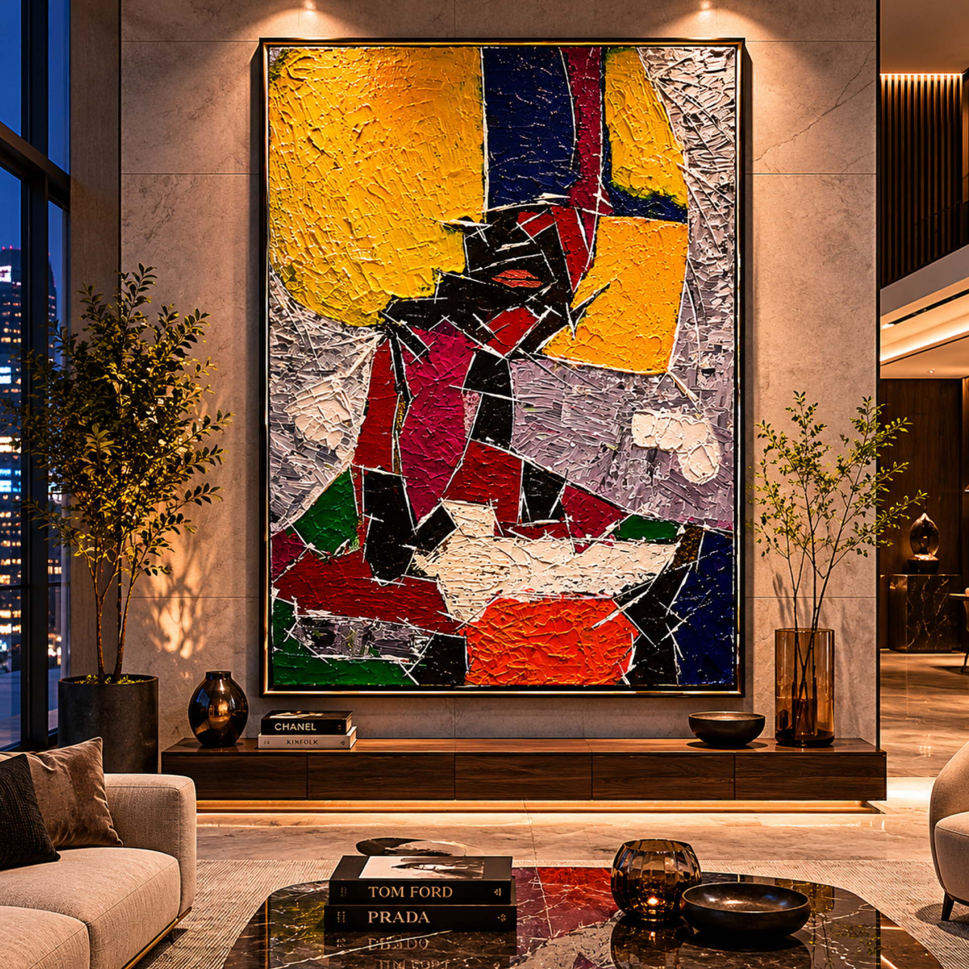 Neo Expressionist Acrylic Painting on Canvas 24x36 | Handmade Abstract Figurative Artwork with Palette Knife
