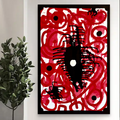 Abstract Red & Black Acrylic Painting on Cardboard, 20x30 Wall Art, Vertical or Horizontal Display, Modern Expressionist Artwork