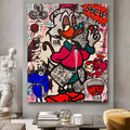 Donald Duck Pop Art Painting: Graffiti Style Acrylic Canvas (20x24 inch, Canvas)