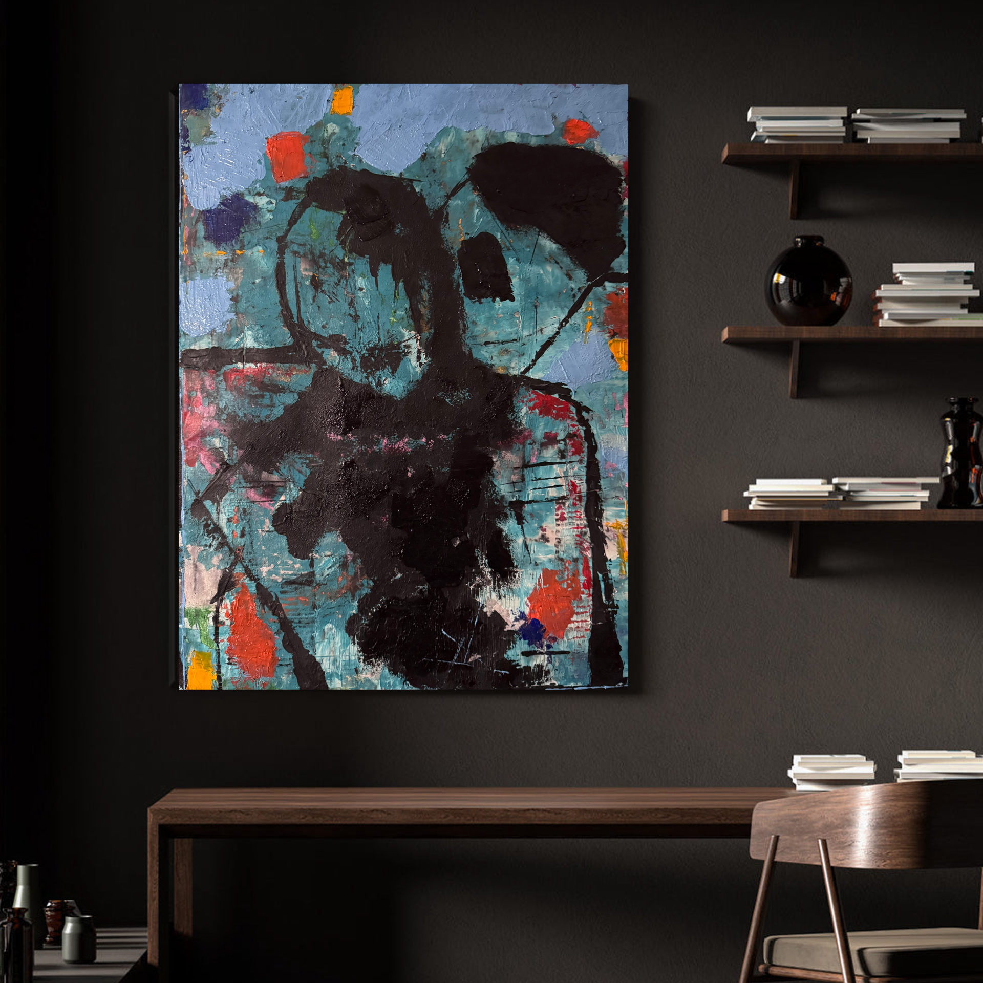 Expressionist Abstract Acrylic Painting on Canvas | Original Handmade Textured Artwork | Brush & Palette Knife Art 20x26 inch