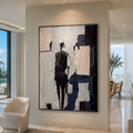 Neo Expressionist Abstract Figure Painting | Original 26x36 Acrylic Canvas Artwork | Textured Modern Wall Art