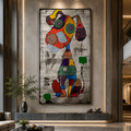 Abstract Animal Painting on Canvas | Original Acrylic Artwork | Modern Expressionist Handmade Wall Art 14x32 inch