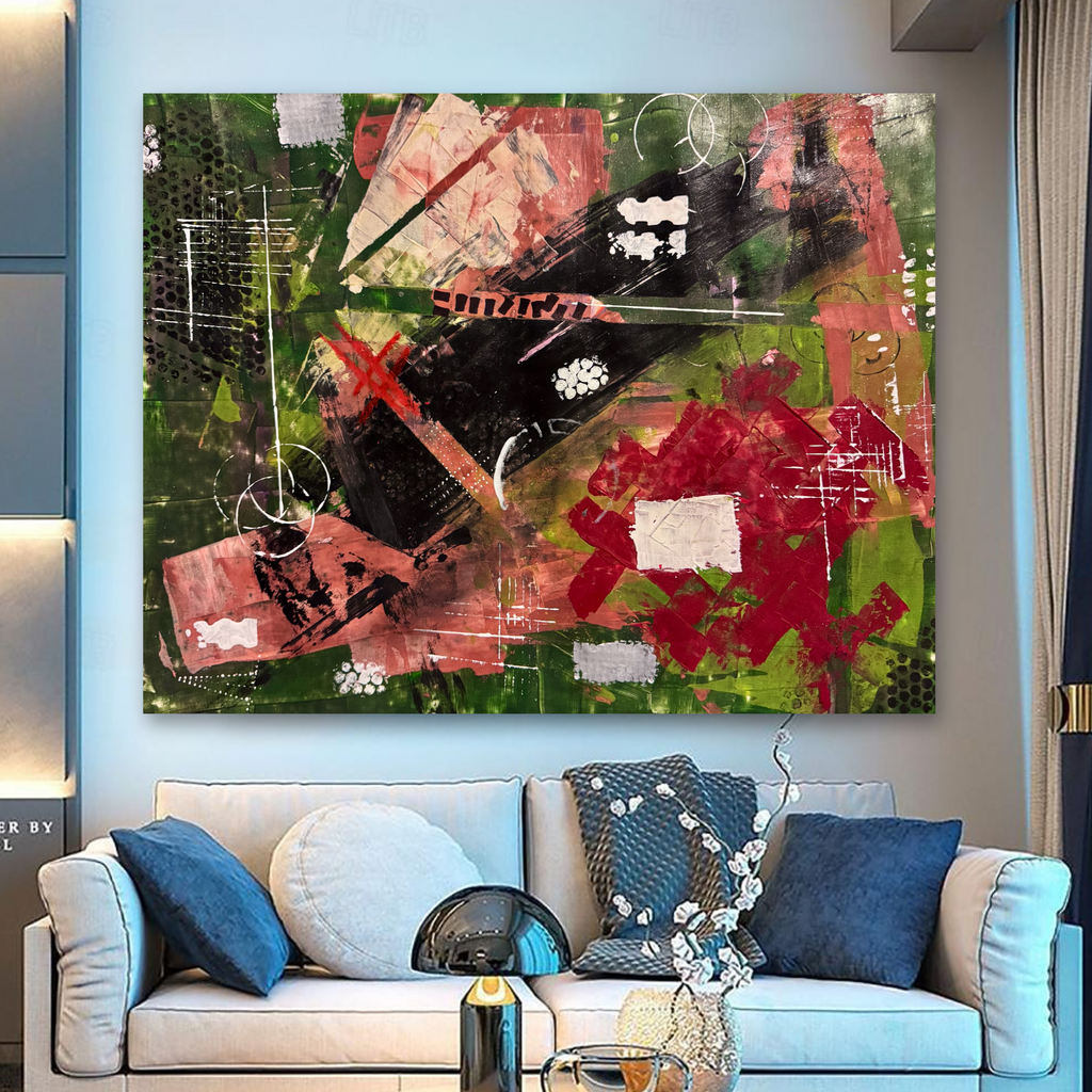Handmade Abstract Painting on Poster Paper 22x28, Textured Acrylic & Varnish Artwork, Unique Mixed Media Wall Art Piece