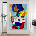Original Expressionist Abstract Portrait Painting 26x36 Acrylic on Canvas | Textured Contemporary Modern Fine Art