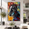 Expressionist Abstract Horse Painting Original Acrylic on Canvas 22x34 Inches | Contemporary Modern Equine Artwork