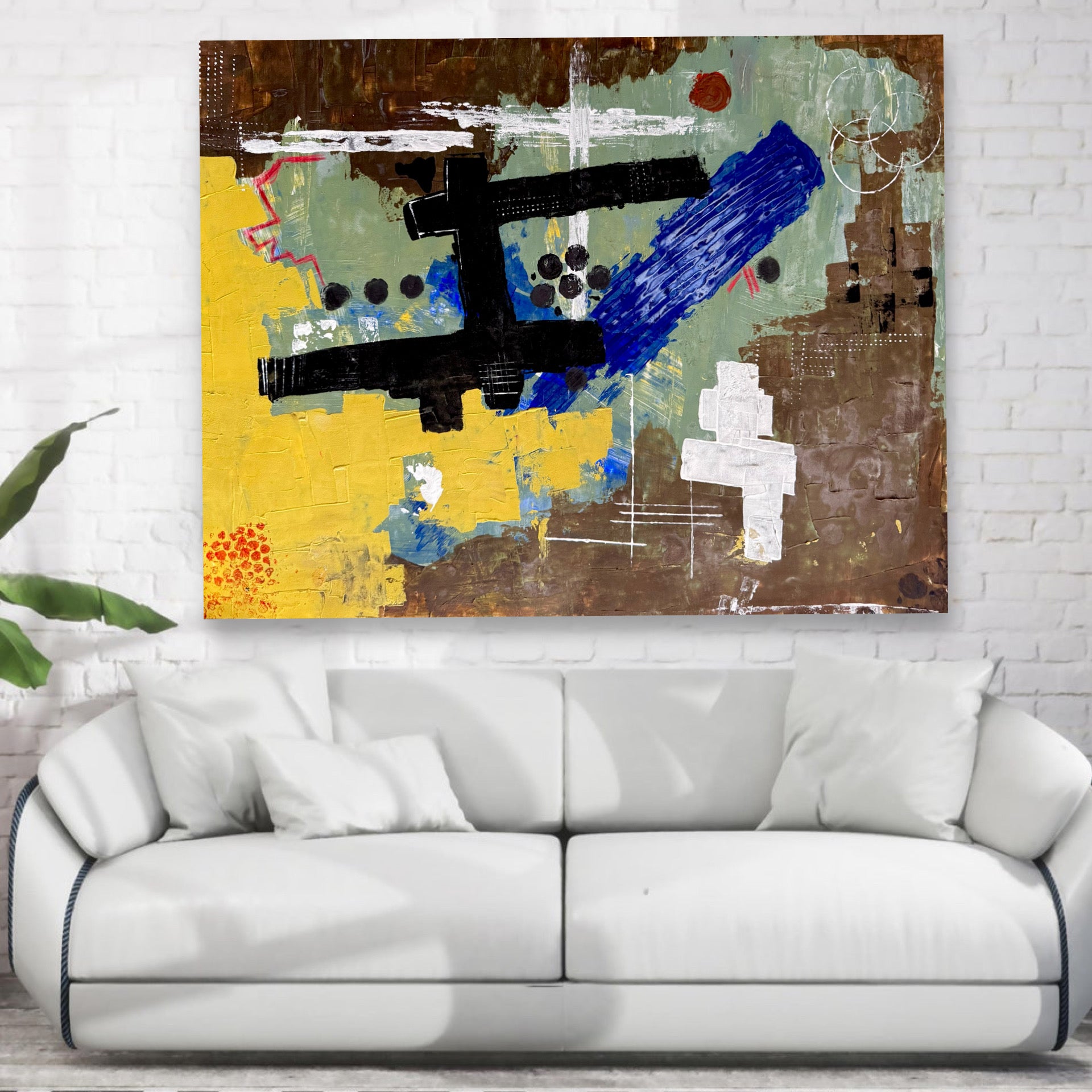 Handmade Abstract Painting on Poster Paper 22x28 Inch Textured Acrylic Artwork Unique One-of-a-Kind Modern Wall Art