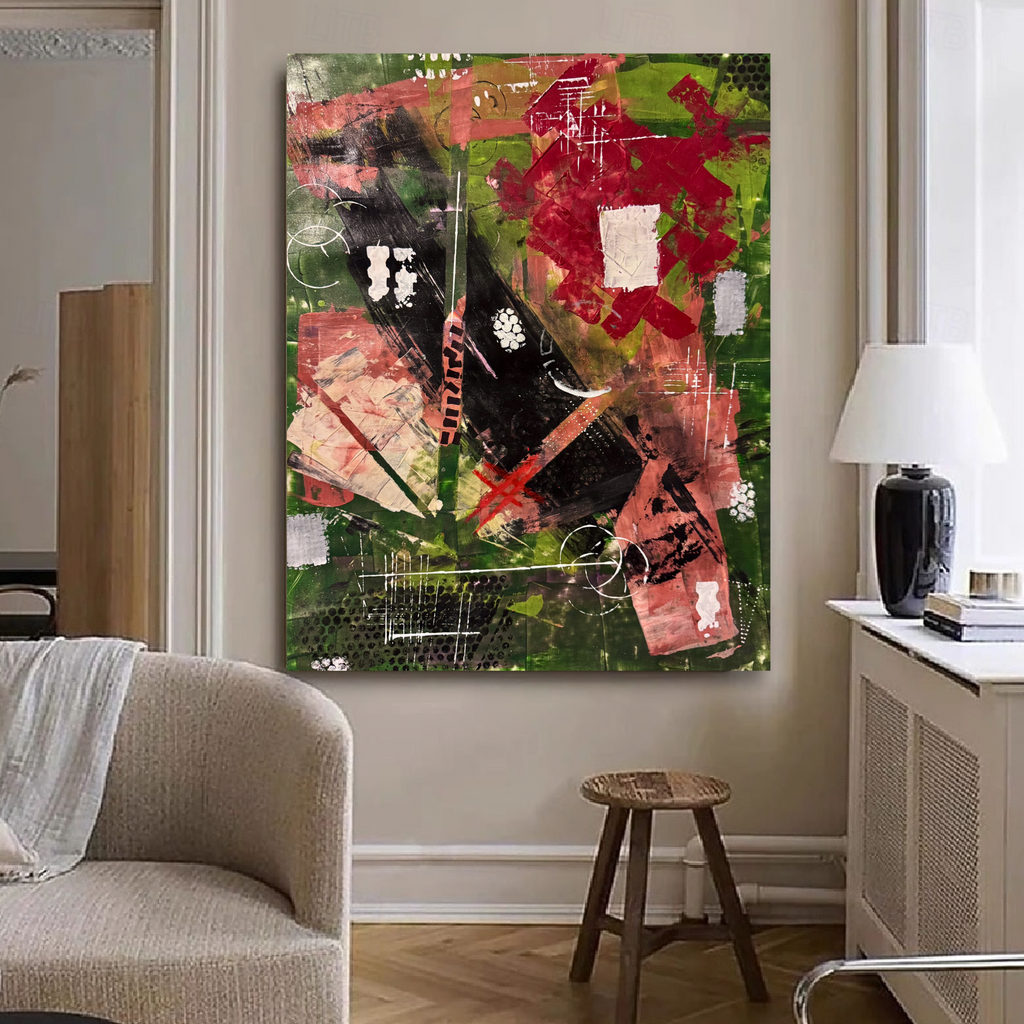 Handmade Abstract Painting on Poster Paper 22x28, Textured Acrylic & Varnish Artwork, Unique Mixed Media Wall Art Piece