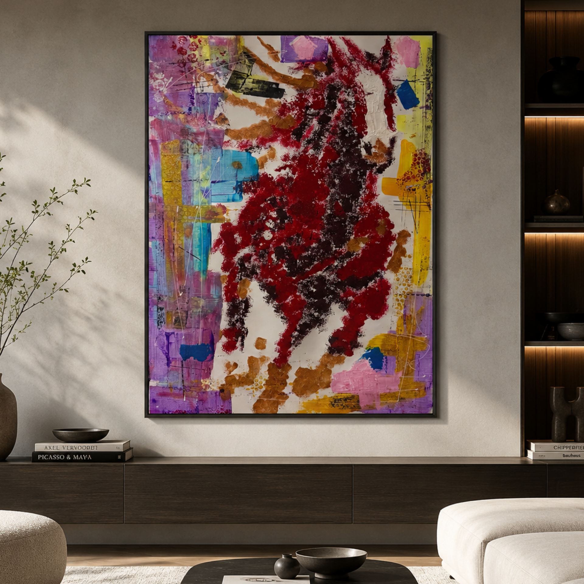 Abstract Expressionist Canvas Painting 26x36 | Original Acrylic Artwork | Palette Knife & Brush Textured Contemporary Art