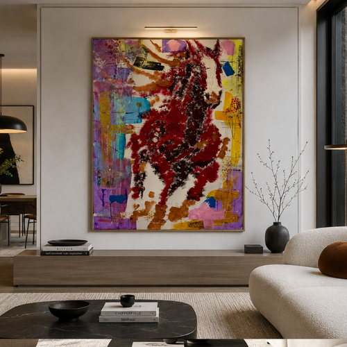 Abstract Expressionist Canvas Painting 26x36 | Original Acrylic Artwork | Palette Knife & Brush Textured Contemporary Art