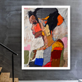 Neo-Expressionist Woman Portrait Painting on Canvas, Original Acrylic Palette Knife Textured Wall Art 30x40 inch