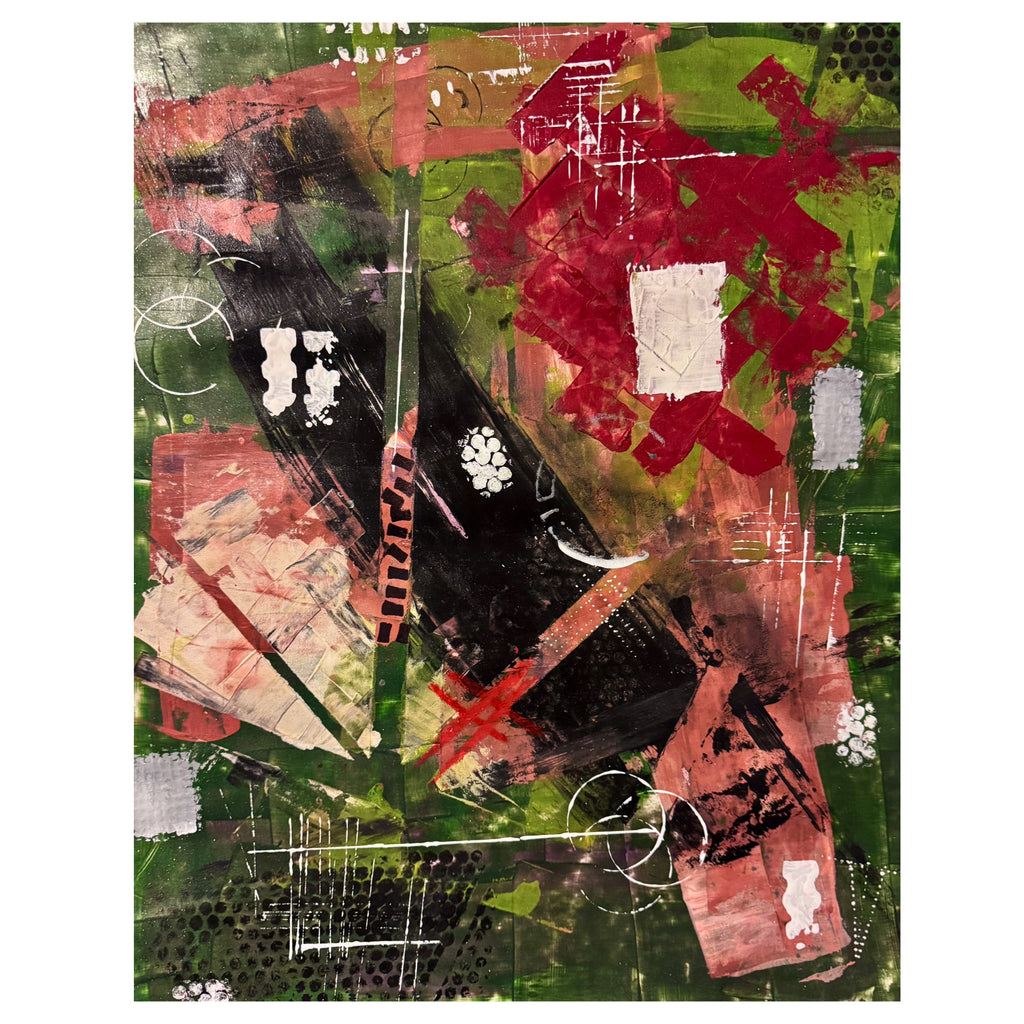 Handmade Abstract Painting on Poster Paper 22x28, Textured Acrylic & Varnish Artwork, Unique Mixed Media Wall Art Piece