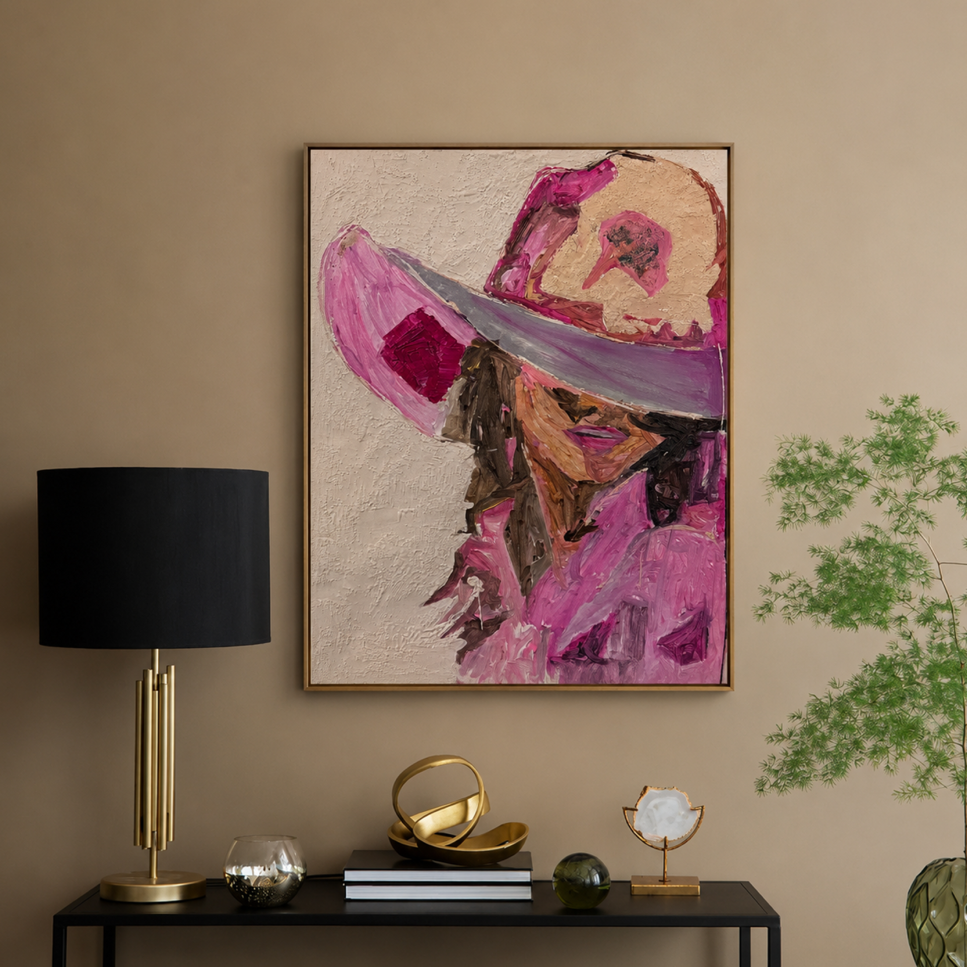 Pink Cowgirl Dreams – Original Abstract Expressionist Acrylic Palette Knife Painting on Canvas, 18x24 Inches