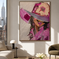 Pink Cowgirl Dreams – Original Abstract Expressionist Acrylic Palette Knife Painting on Canvas, 18x24 Inches