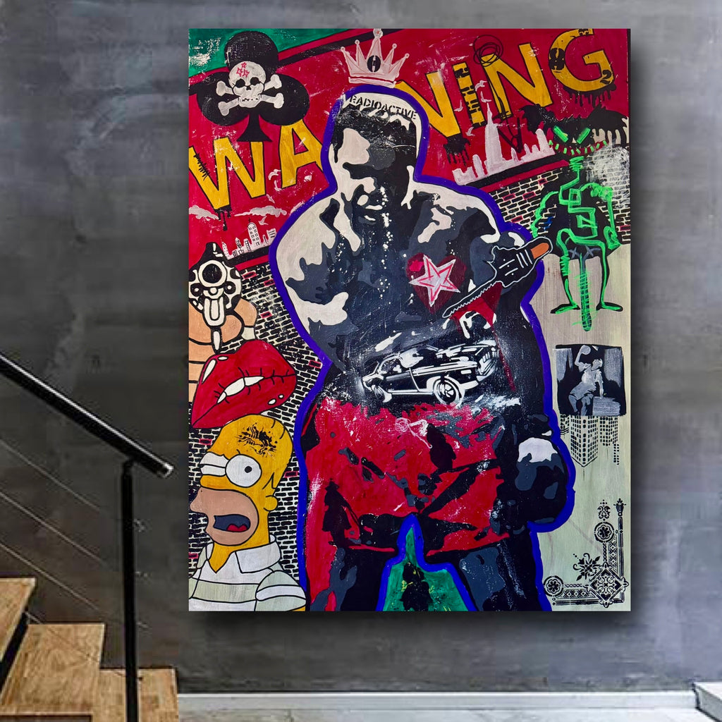 Muhammad Ali Pop Art Canvas Painting: Handmade Limited Edition Boxing Artwork, (36x48 inc)