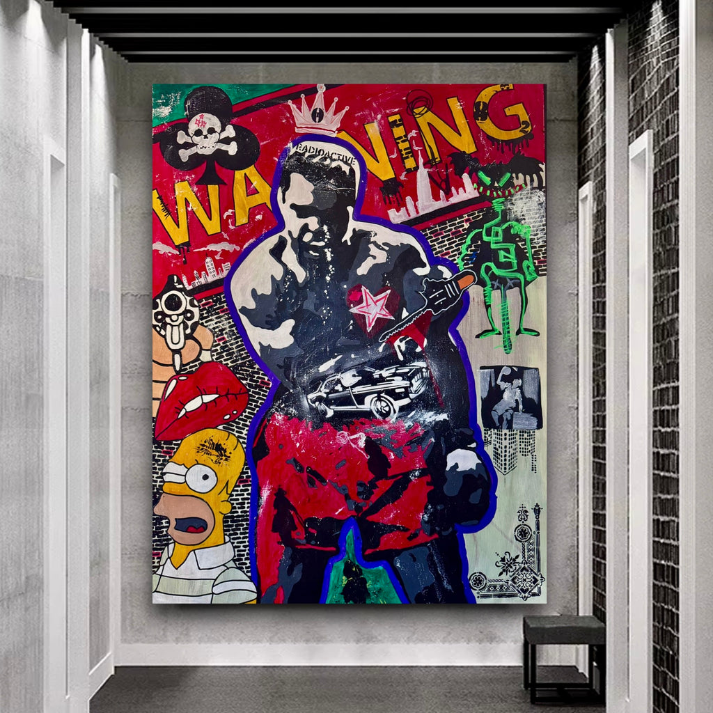 Muhammad Ali Pop Art Canvas Painting: Handmade Limited Edition Boxing Artwork, (36x48 inc)
