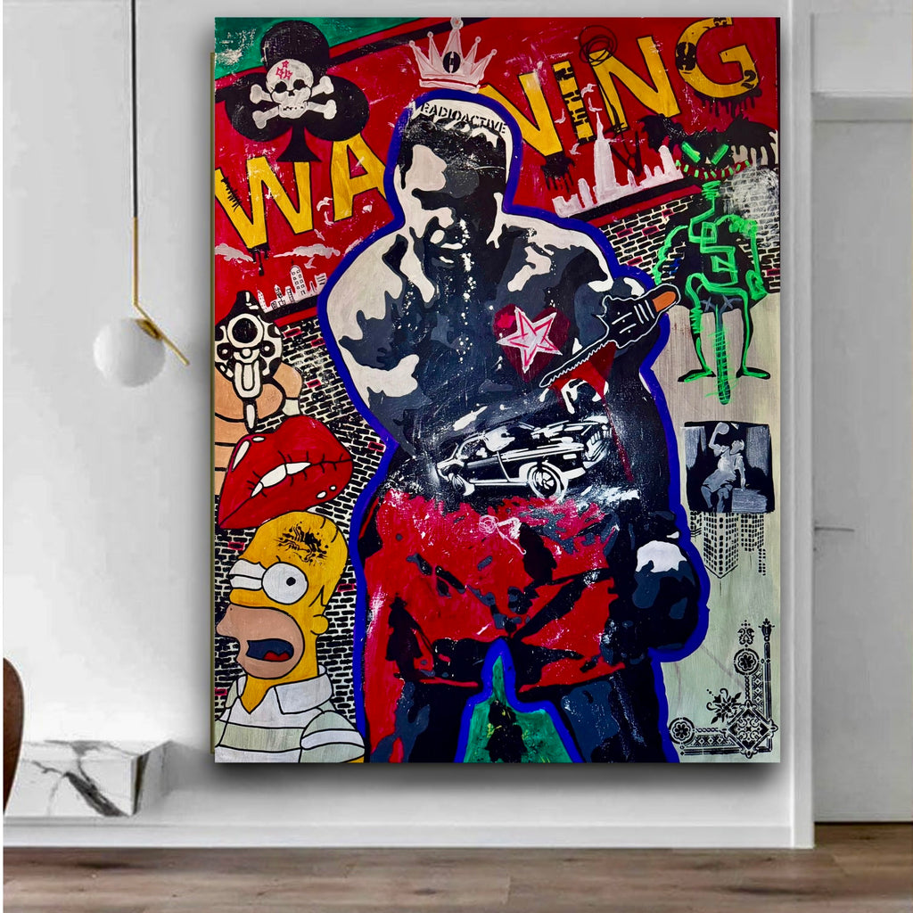 Muhammad Ali Pop Art Canvas Painting: Handmade Limited Edition Boxing Artwork, (36x48 inc)